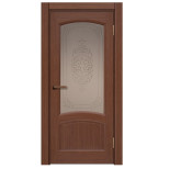 Межкомнатная дверь Komfort Doors Александрит со стеклом орех 1900х600 мм в комплекте коробка 2,5 шт и наличник 5 шт