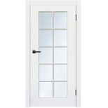 Межкомнатная дверь Komfort Doors Нео-9 со стеклом белая 1900х550 мм в комплекте коробка 2,5 шт и наличник 5 шт