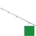 Снегозадержатель трубчатый овальный Borge NewLine 20х40 мм RAL 6001 изумрудно-зелёный 3000 мм 4 опоры