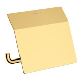 Держатель для туалетной бумаги Hansgrohe AddStoris 41753990 с крышкой полированное золото