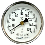 Термометр осевой Завод теплотехнических приборов ТБП-Т Дк 63 мм 1/2 дюйма 160 С L 100 мм