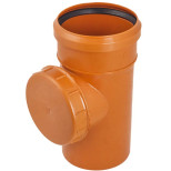 Изображение товара Канализационная ревизия наружная Tebo 110 мм рыжая с откручивающейся крышкой