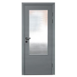 Дверь межкомнатная EtaDoor со стеклом серая 2000х1000 мм алюминиевая кромка