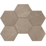 Мозаика из керамогранита Estima Gabbro GB02 Hexagon Grey 285x250х10 мм 