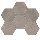 Мозаика из керамогранита Estima Luna LN02/TE02 Hexagon Grey 285x250х10 мм 