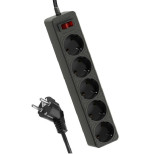 Удлинитель с сетевым фильтром Космос FKsm3m-5g(G) ПВС с заземлением 10А 5х3 м