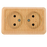 Изображение товара Розетка двухместная UNIVersal Олимп 5560858 ОП 16А без заземления сосна