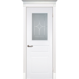 Дверь межкомнатная Текона Смальта 01 белое RAL 9003 стекло белый сатинат 2000х600 мм
