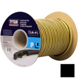 Уплотнитель для окон и дверей Tytan Professional P черный 9x5,5 мм 100 м