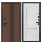 Дверь входная металлическая Двери Про 3K L-1106 левая без внутренней панели муар черный без блесток Дуб кантри темный с патиной 2050х860 мм