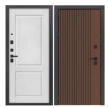 Дверь входная металлическая ДвериПро 3K L-1106 правая без внутренней панели муар черный без блесток Дуб кантри темный с патиной 2050х860 мм