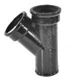 Изображение товара Тройник канализационный чугунный ГОСТ 6942-98 косой Ду 100х50 мм 45 градусов
