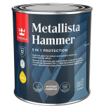 Краска для металла по ржавчине молотковая Tikkurila Metallista Hammer глянцевая серебристая 0,8 л
