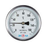 Термометр биметаллический осевой Экомера БТ-1-63 Дк 63 L40 мм 160 C 1/2 дюйма