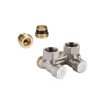 Узел нижнего подключения R384 Ду 15 Ру10 1/2"x3/4"ЕК угловой Giacomini R384X012