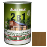 Покрытие алкидное защитно-декоративное для древесины Акватекс 2 в 1 полуматовое Дуб 0,8 л