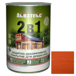 Покрытие алкидное защитно-декоративное для древесины Акватекс 2 в 1 полуматовое Рябина 0,8 л