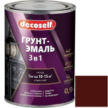 Грунт-эмаль Pufas Decoself 3 в 1 матовая красно-коричневая 0,9 кг