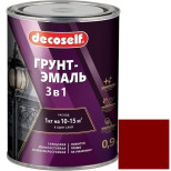 Грунт-эмаль Pufas Decoself 3 в 1 глянцевая красная 0,9 кг