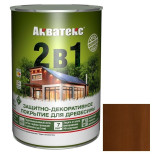 Покрытие алкидное защитно-декоративное для древесины Акватекс 2 в 1 полуматовое Орех 0,8 л