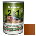 Покрытие алкидное защитно-декоративное для древесины Акватекс 2 в 1 полуматовое Тик 0,8 л