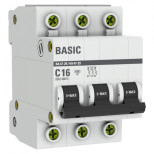 Выключатель автоматический EKF Basic ВА 47-29 mcb4729-3-16C 3п C 16А 4,5кА  