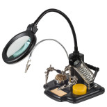 Держатель для припоя Rexant 12-0258 Третья рука Профи с лупой х3 и LED подсветкой