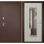 Дверь входная металлическая Дверной Континент Рубикон БЗ правая 860x2050 мм снаружи металл Медный антик внутри МДФ Белый сандал с зеркалом