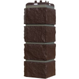 Угол наружный Grand Line Design Колотый камень шоколадный со швом Ral 7006 424х153 мм