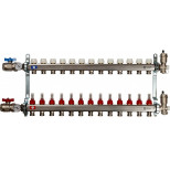 Коллектор распределительный Stout SMS 0907 000013 на 13 контуров в сборе с расходомерами