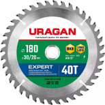 Диск пильный по дереву Uragan Expert 36802-180-30-40_z01 180х30/20 мм 40 зубьев