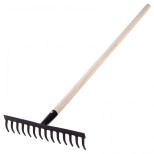 Грабли прямые Сибртех 61742 деревянный черенок 14 зубьев 360х1300 мм