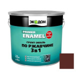 Грунт-эмаль Экодом 3 в 1 по ржавчине красно-коричневая RAL 3009 2,5 кг