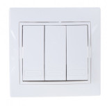 Изображение товара Выключатель трехклавишный Lezard Mira 701-0202-109 белый для монтажа