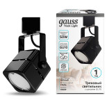 Светильник трековый Gauss GU10 TR009 60х145 мм куб черный