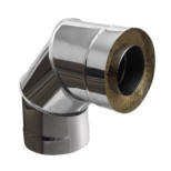 Сэндвич колено для дымохода оцинкованная сталь Eco Flue 0,5 мм D200х120 мм угол 90 градусов