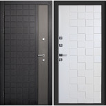 Дверь входная металлическая Дверной Континент Палермо снаружи МДФ Альберо блэк внутри МДФ Софт белый М036680 левая 860х2050 мм