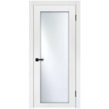Дверь межкомнатная Komfort Doors Классик-1 со стеклом Эмалит белый 1900х550 мм в комплекте коробка 2,5 шт и наличник 5 шт