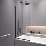 Шторка на ванну RGW SC-109B 4111109107-14 чёрная прозрачное стекло 1400х700х6 мм