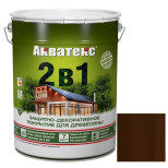 Покрытие алкидное защитно-декоративное для древесины Акватекс 2 в 1 полуматовое Махагон 20 л