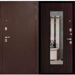 Дверь входная металлическая Дверной Континент Рубикон ВЗ правая 860x2050 мм снаружи металл Медный антик внутри МДФ Венге с зеркалом