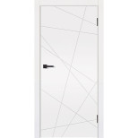 Дверь межкомнатная Komfort Doors Мальта L-6 эмаль белая 1900х600 мм в комплекте коробка 2,5 шт. и наличник 5 шт.