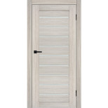 Дверь межкомнатная Komfort Doors Альфа Экошпон Капучино стекло белое матовое 2000х900 мм в комплекте коробка 2,5 шт. и наличник 5 шт.