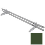 Снегозадержатель трубчатый овальный Borge Русский рубеж 20х40 мм для фальцевой кровли RR 11  темно-зеленый 1500 мм 2 опоры