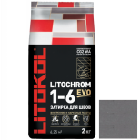 Затирка цементная для швов Litokol Litochrom 1-6 Evo LE.110 стальная серая 2 кг