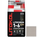 Затирка цементная для швов Litokol Litochrom 1-6 Evo LE.120 жемчужно-серая 2 кг
