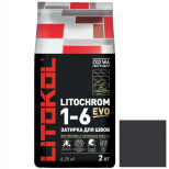 Затирка цементная для швов Litokol Litochrom 1-6 Evo LE.145 Черный уголь 2 кг