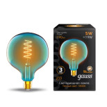 Лампа светодиодная Gauss Filament G125 5W 190lm 1800К Е27 sky blue flexible 1013802105