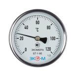 Термометр биметаллический осевой Экомера БТ-1-80 Дк 80 L100 мм 120 C 1/2 дюйма