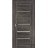 Полотно дверное Olovi Канзас Дуб графит экошпон со стеклом без фурнитуры и притвора 2000х800 мм